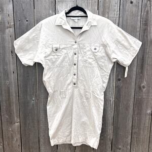 Rampage | Vtg 80s Deadstock Utility Safari Shirt Mini Dress Khaki Beige Size 5/6